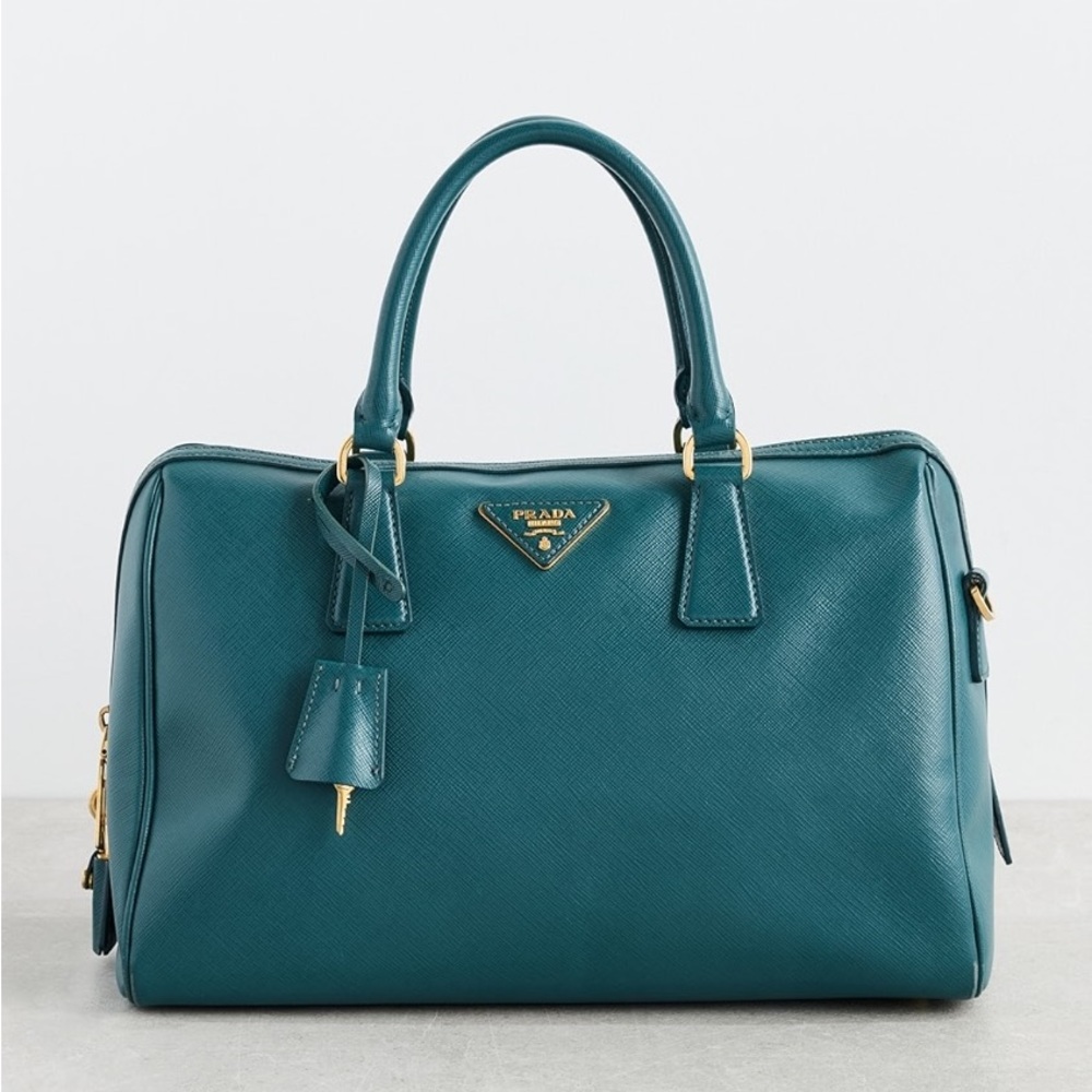 LIKE NEW PRADA Saffiano Leather Medium Bauletto Bag Certified Authentic - Picture 7 of 10